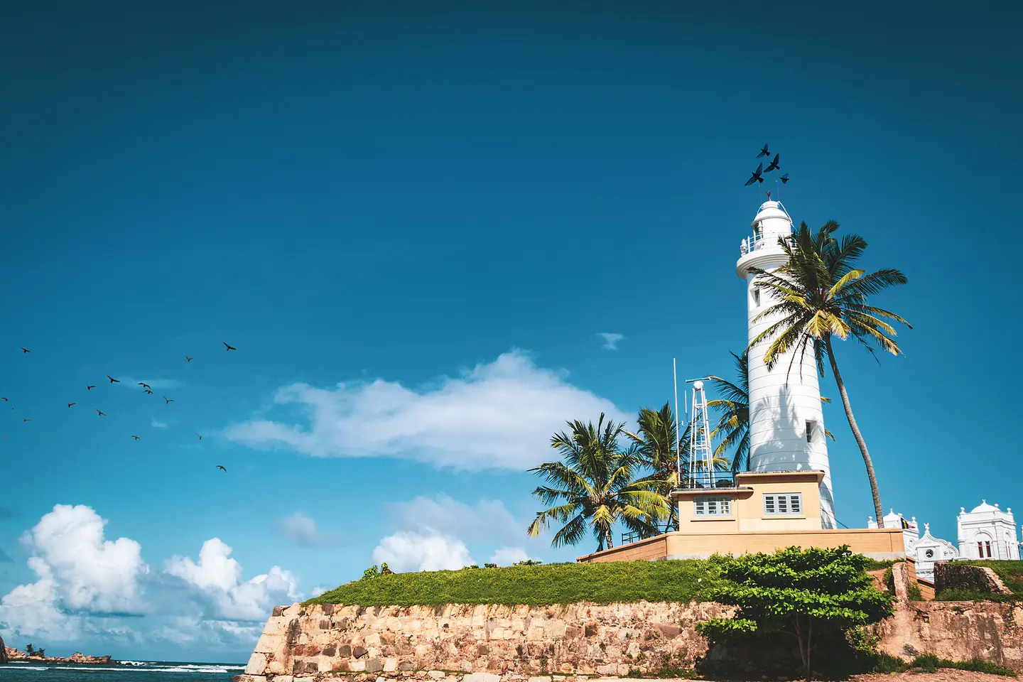 Galle Fort lighthouse on the coast of Sri Lanka